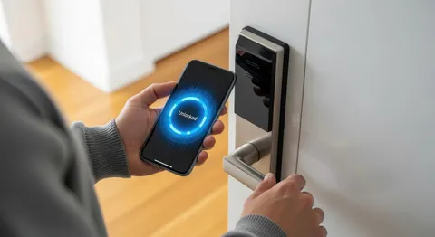 Homeowner controlling a smart-home device from a phone